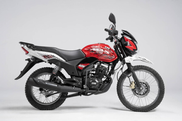 Moto 125cc MAX origen hindú TVS fondo gris