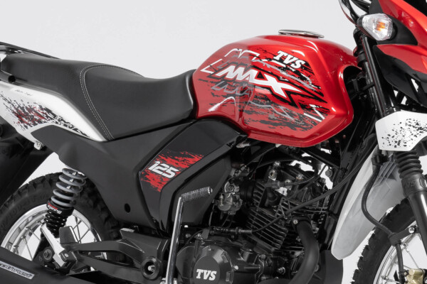 Moto 125cc MAX origen hindú TVS detalle cuadro amplio
