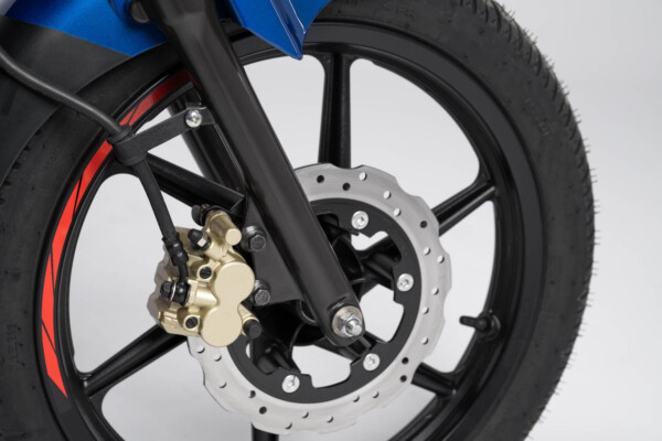 Moto 125cc Stryker origen hindú TVS detalle de ruedas